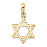 Solid Textured Star Of David Charm Pendant in Real 14k Yellow Gold