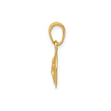 14k Yellow Gold Sand Dollar Pendant, Textured Ocean-Inspired Coastal Charm for Women