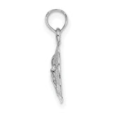 14k White Gold Sand Dollar Pendant, Nautical Ocean-Inspired Charm for Women