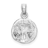 14k White Gold Sand Dollar Pendant, Nautical Ocean-Inspired Charm for Women