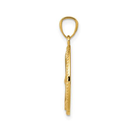 14k Yellow Gold Anchor Pendant with Twisted Rope Design, Nautical Christian Charm for Men or Women