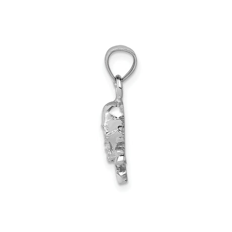 14k White Gold Skull and Crossbones Pendant, Gothic Biker Pirate Style for Men or Unisex Wear
