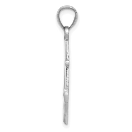 14k White Gold Anchor Pendant, Nautical Symbol of Hope and Christian Faith