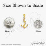 14k Yellow Gold Anchor Pendant with Rope Detail, Nautical Christian Charm for Men or Unisex