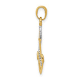 14k Two-Tone Gold Anchor Pendant with Nautical Rope Detail, Religious Symbol for Men or Unisex