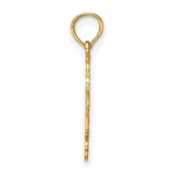 14k Yellow Gold Las Vegas Pendant with Dice, Playful Script Design, Unisex Charm