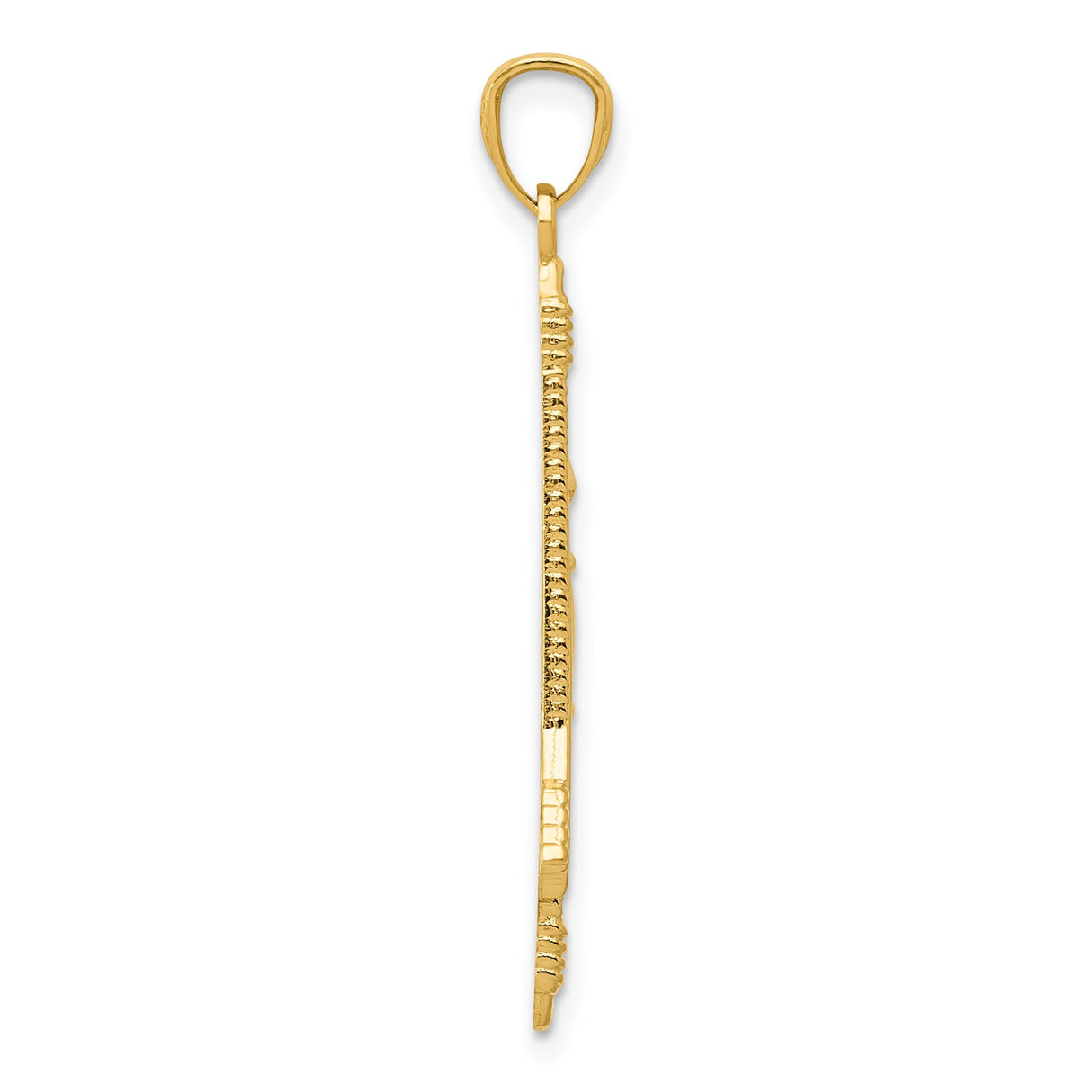 14k Yellow Gold Pendant, Bow and Arrow Sagittarius Zodiac Charm, Unisex Archer Jewelry