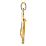 14k Yellow Gold Star of David Pendant, Polished Openwork Jewish Religious Charm
