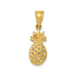14k Yellow Gold Pineapple Pendant, Detailed Lattice Tropical Charm for Women