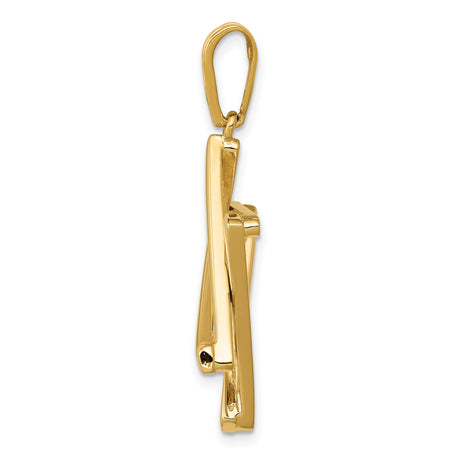 14k Yellow Gold Star of David Pendant with Interlocking Triangle Design