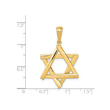 14k Yellow Gold Star of David Pendant with Interlocking Triangle Design