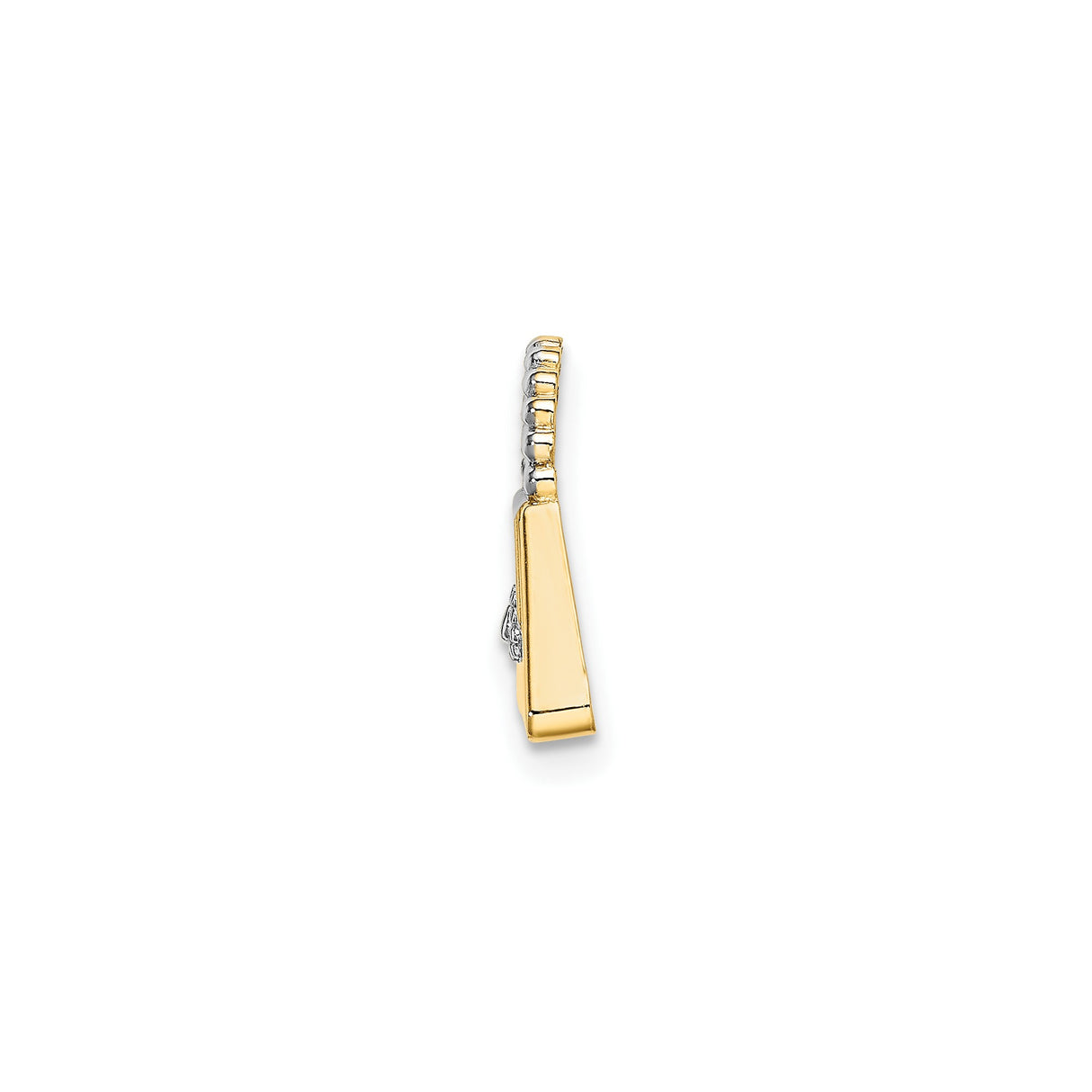 14k Multi-Tone Gold Purse Charm Pendant with Rhodium Accent and Beaded Handle