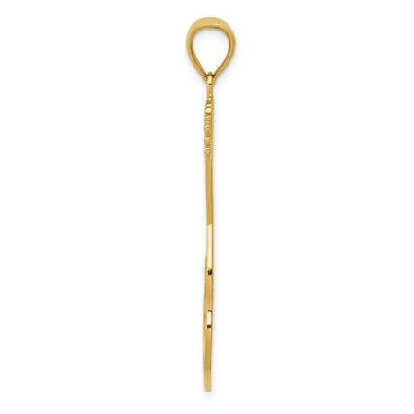 14k Yellow Gold Guitar Pendant with Infinity Symbol, Music Jewelry for Musicians