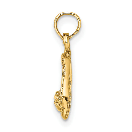 14k Yellow Gold Ten Commandments Pendant with Torah Tablets Engraving