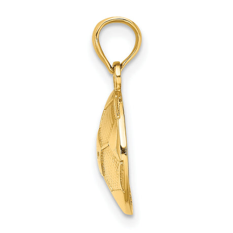 14k Yellow Gold Soccer Ball Pendant with Hexagon Pattern, Unisex Sports Jewelry