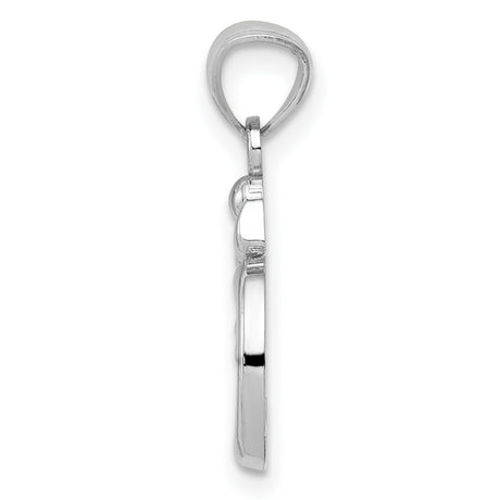 14k White Gold Om Pendant, Hindu Spiritual Yoga Meditation Charm for Men and Women
