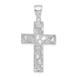 14k White Gold Cross Pendant, Nugget Style Textured Religious Jewelry for Men and Women