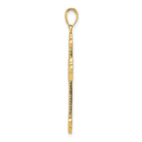 14k Yellow Gold Cross Pendant with Openwork Rope Frame and Filigree Twisted Detail
