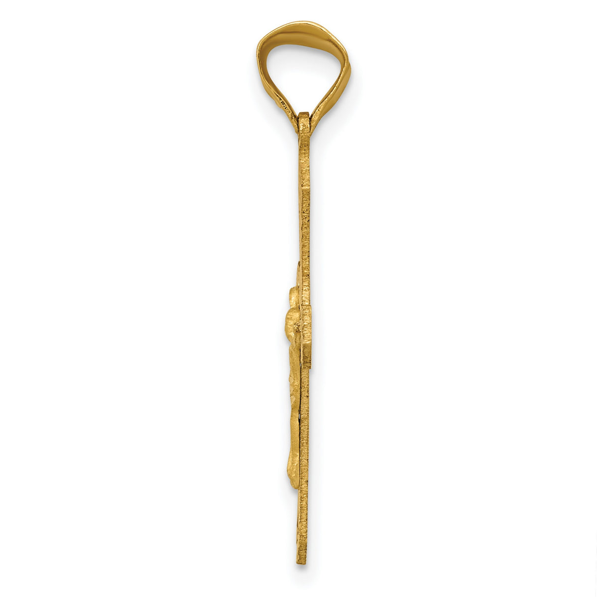 With Rhodium Passion Crucifix Charm Pendant in Real 14k Multi-Tone Gold