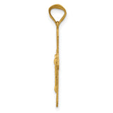 With Rhodium Passion Crucifix Charm Pendant in Real 14k Multi-Tone Gold