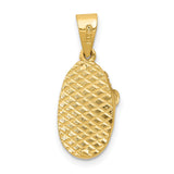 Prong-Set November Citrine Baby Shoe 15x10 mm 2.4 gr Charm Pendant in Real 14k Multi-Tone Gold