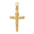 14k Yellow Gold Crucifix Pendant with INRI Inscription and Christ Figure
