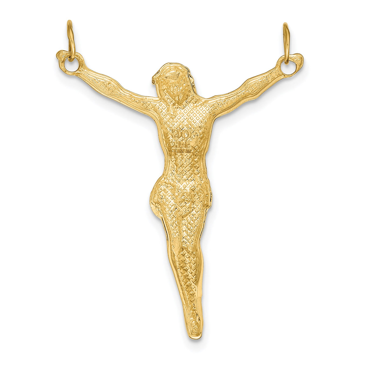 14k Yellow Gold Crucifix Pendant with Jesus on the Cross, Catholic Christian Jewelry for Men or Women