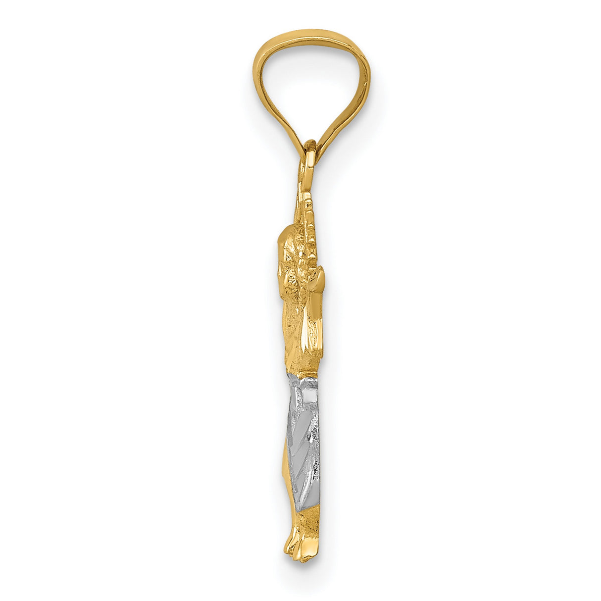 Polished Baby Jesus Charm Pendant in Real 14k Multi-Tone Gold