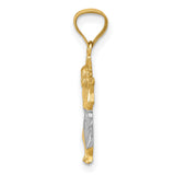 Polished Baby Jesus Charm Pendant in Real 14k Multi-Tone Gold