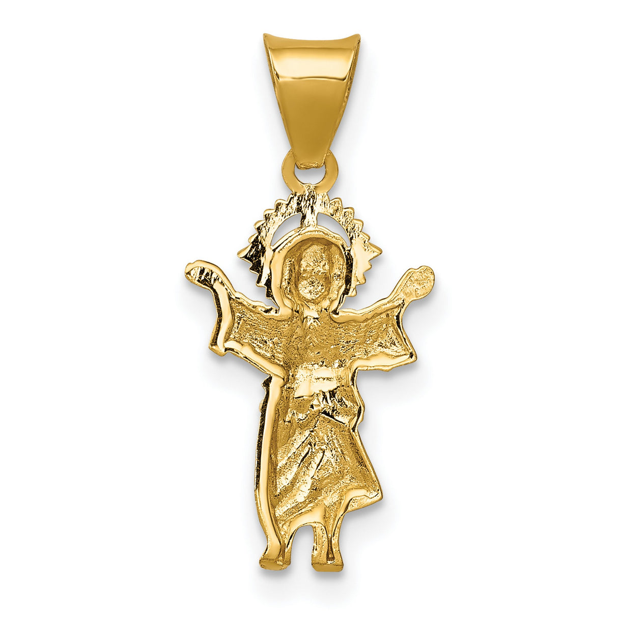 Polished Baby Jesus Charm Pendant in Real 14k Multi-Tone Gold