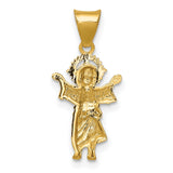 Polished Baby Jesus Charm Pendant in Real 14k Multi-Tone Gold