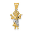 Polished Baby Jesus Charm Pendant in Real 14k Multi-Tone Gold