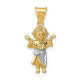 Polished Baby Jesus Charm Pendant in Real 14k Multi-Tone Gold