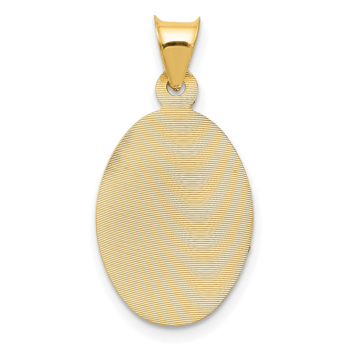 Polished Sagrado Corazon de Jesus Oval Medal Charm Pendant in Real 14k Multi-Tone Gold