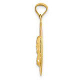 Polished Sagrado Corazon de Jesus Oval Medal Charm Pendant in Real 14k Multi-Tone Gold