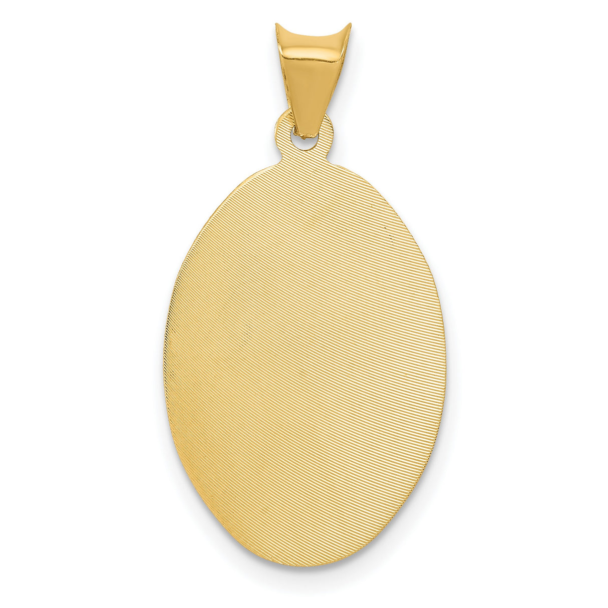 Polished Sagrado Corazon de Jesus Oval Medal Charm Pendant in Real 14k Multi-Tone Gold