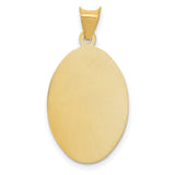 Polished Sagrado Corazon de Jesus Oval Medal Charm Pendant in Real 14k Multi-Tone Gold