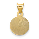 Polished Sagrado Corazon de Jesus Round Medal Charm Pendant in Real 14k Yellow Gold