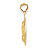 Polished Sagrado Corazon de Jesus Round Medal Charm Pendant in Real 14k Yellow Gold