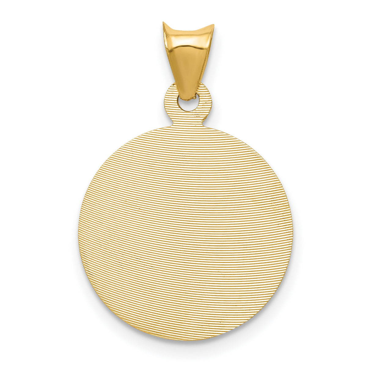 Polished Sagrado Corazon de Jesus Round Medal Charm Pendant in Real 14k Yellow Gold