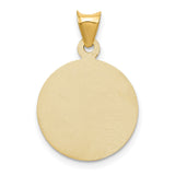 Polished Sagrado Corazon de Jesus Round Medal Charm Pendant in Real 14k Yellow Gold