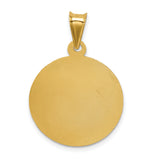 Polished Sagrado Corazon de Jesus Round Medal Charm Pendant in Real 14k Yellow Gold