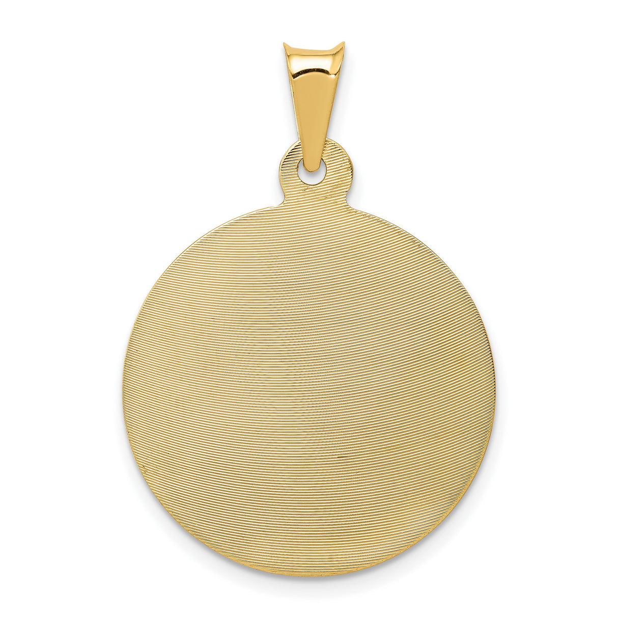 Polished Sagrado Corazon de Jesus Round Medal Charm Pendant in Real 14k Yellow Gold