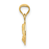 Polished Sagrado Corazon de Jesus Round Medal Charm Pendant in Real 14k Multi-Tone Gold