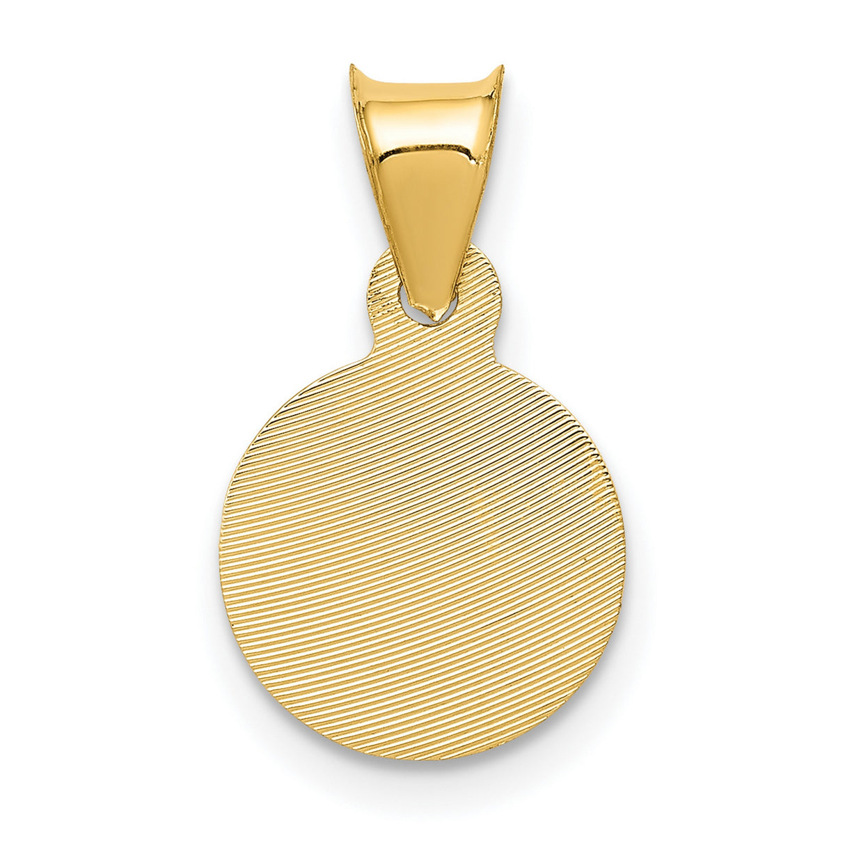 Polished Sagrado Corazon de Jesus Round Medal Charm Pendant in Real 14k Multi-Tone Gold