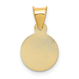 Polished Sagrado Corazon de Jesus Round Medal Charm Pendant in Real 14k Multi-Tone Gold