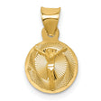 Polished Corpus Crucified Body of Christ Round Charm Pendant in Real 14k Yellow Gold