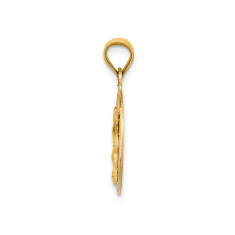 14k Tri-Color Gold Jesus Pendant with Outstretched Arms, Christian Faith Charm