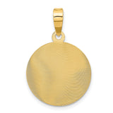 Polished Our Lady of Guadalupe Round Charm Pendant in Real 14k Yellow Gold