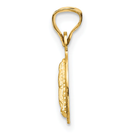 14k Tri-Color Gold Our Lady of Guadalupe Pendant with Rhodium Accents, Catholic Religious Medal